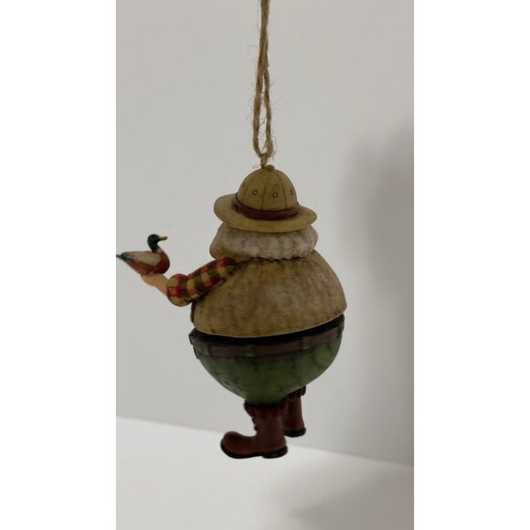 Vintage Hunter Santa Christmas Ornament With Duck & Binoculars - Picture 13 of 15